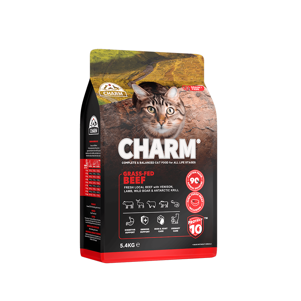 CHARM - Grass-Fed Beef – Kornfrit kattefoder med frisk oksekød