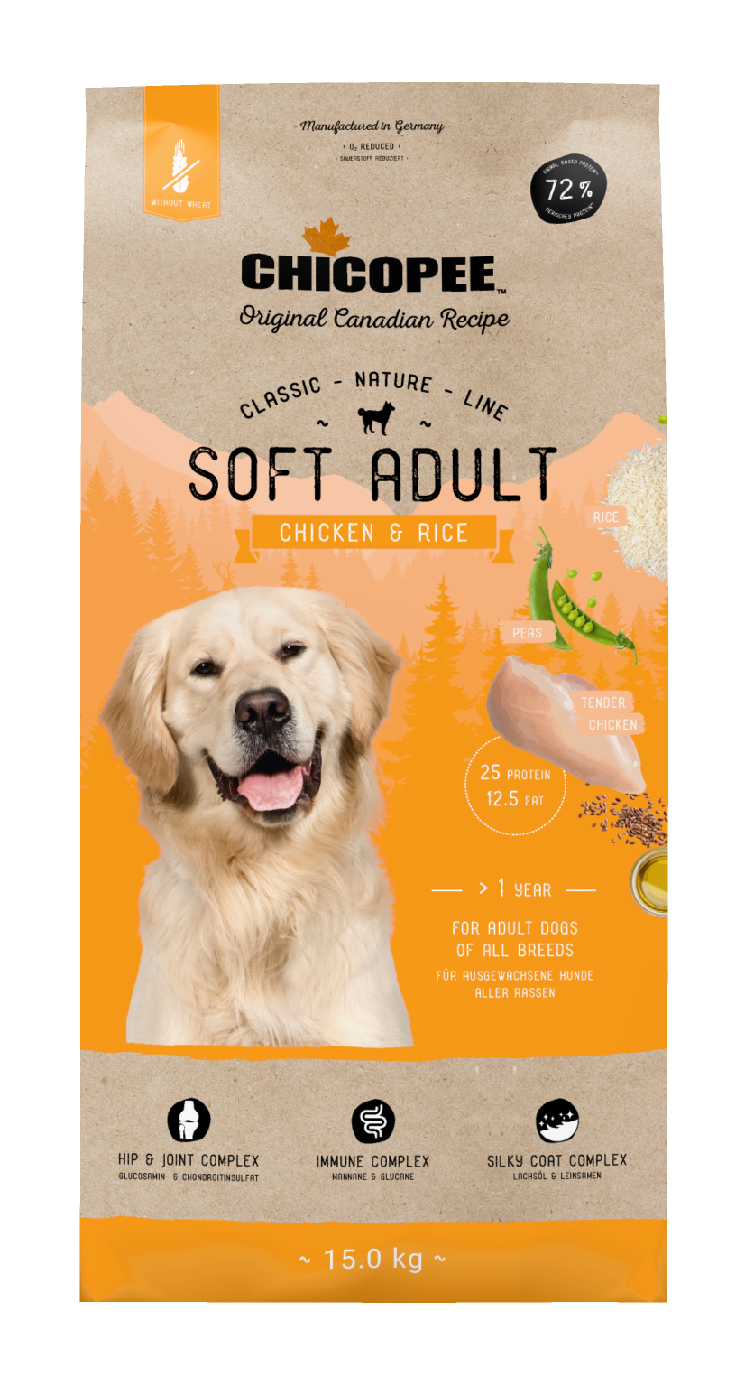 Chicopee Classic Nature Line - Soft Adult, Chicken & Rice 15 kg