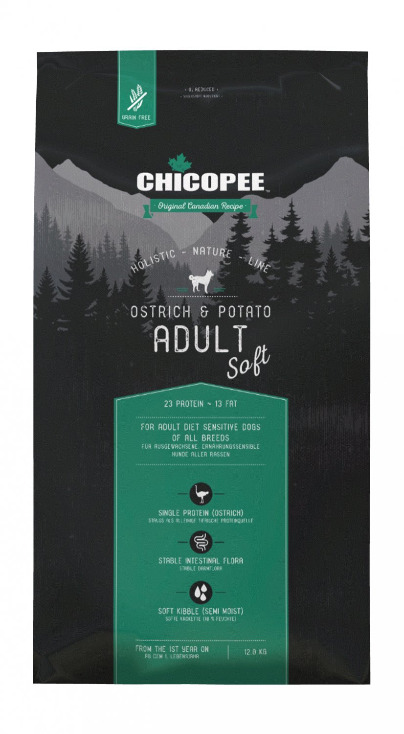 Chicopee Holistic Nature Line - Adult, Ostrich & Potato (semisoft) 12 kg