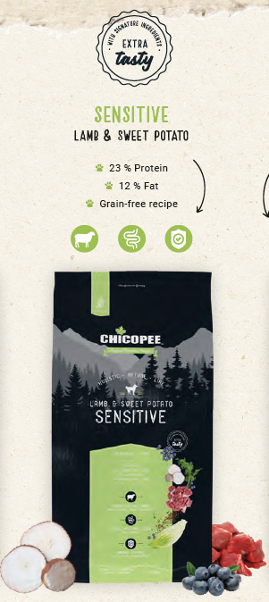 Chicopee Holistic Nature Line - Sensitive Adult, Lamb & Sweet Potato 12 kg
