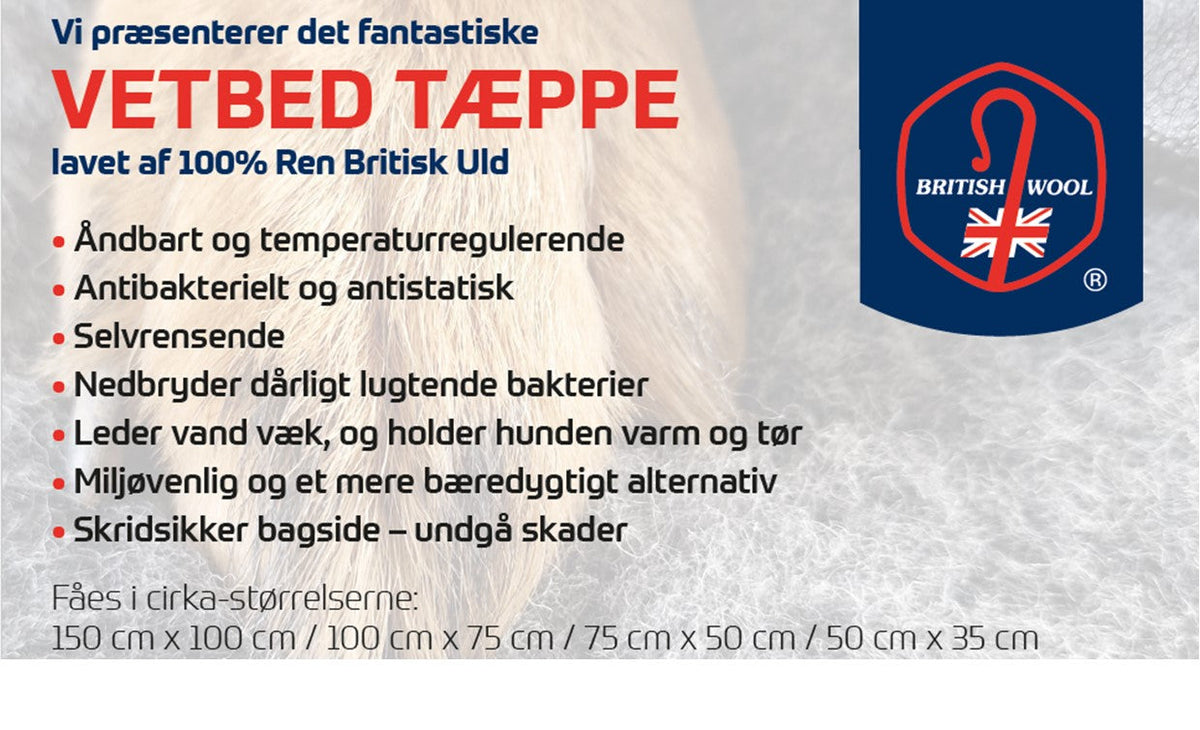 Vetbed 100 % Ren Britisk Uld - Large