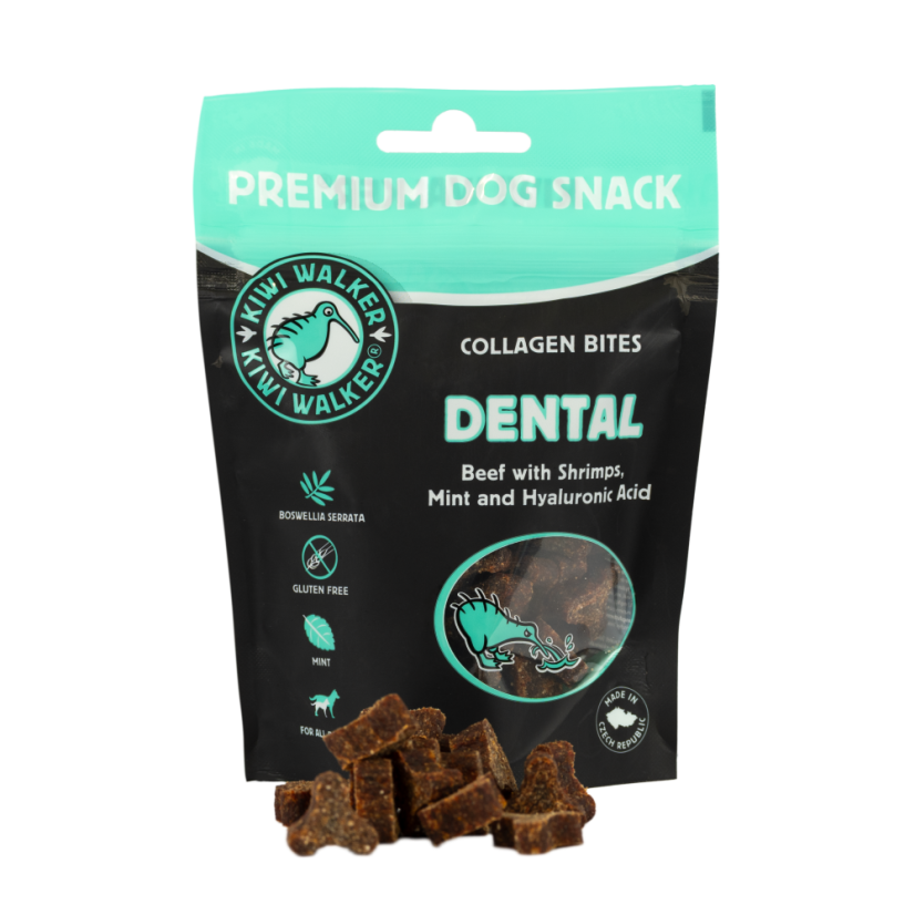 Dental - Collagen Bites (Oksekød med Rejer, Mynte og Hyaluronsyre) - KIWI WALKER