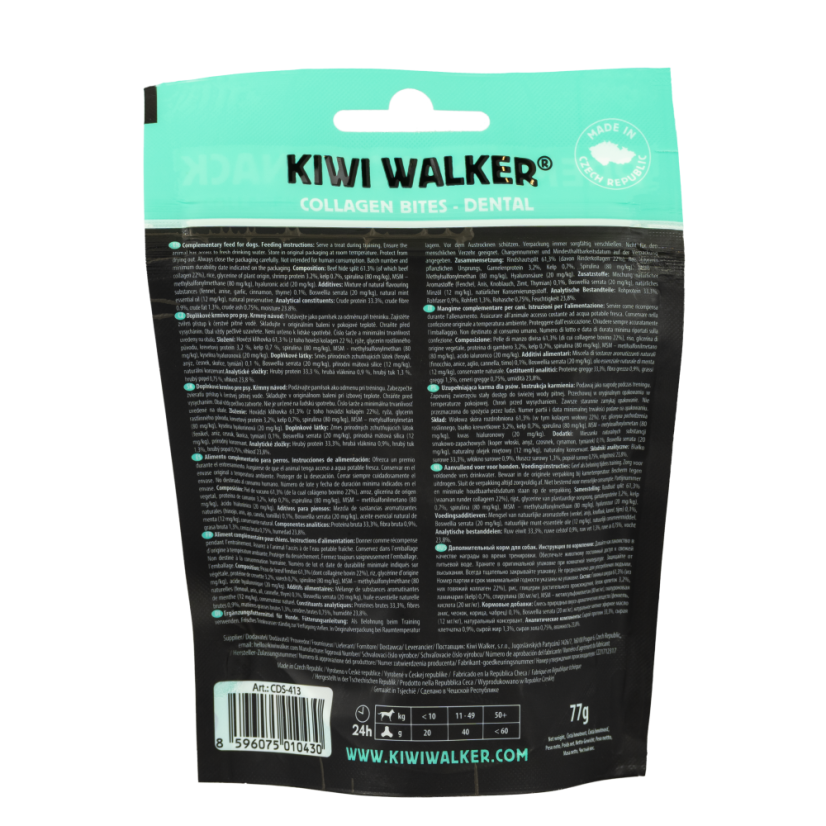 Dental - Collagen Bites (Oksekød med Rejer, Mynte og Hyaluronsyre) - KIWI WALKER
